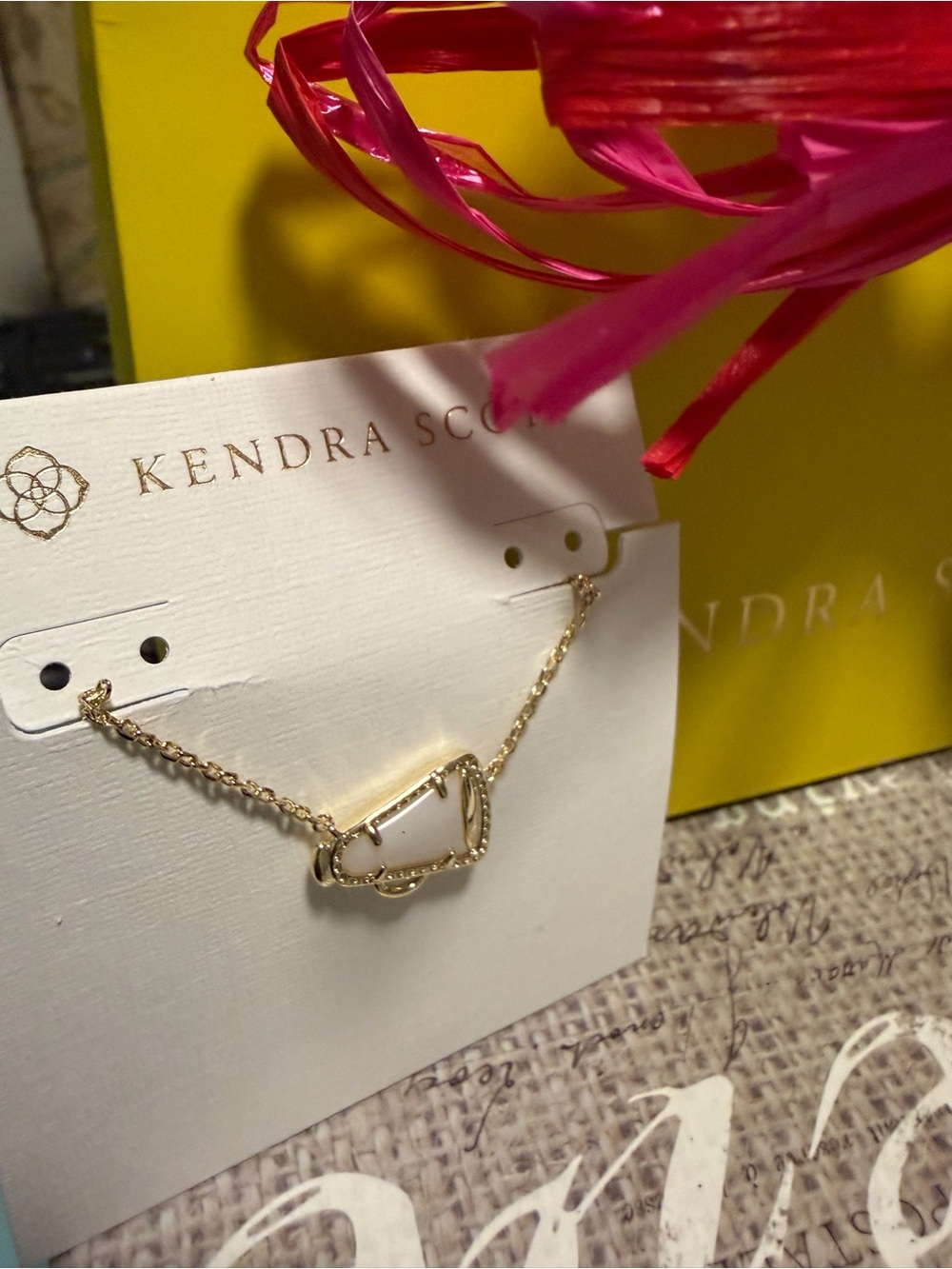 Kendra Scott Gold White Cheer Necklace